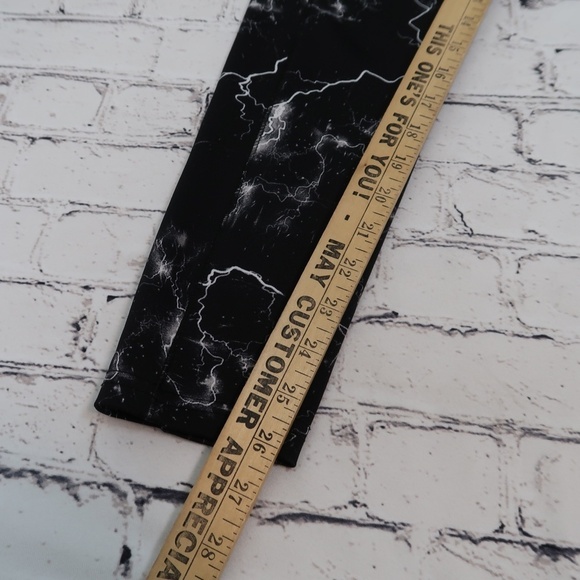 Leggings High Waist‎ Thunder Print Waist 24" Black - Picture 12 of 13